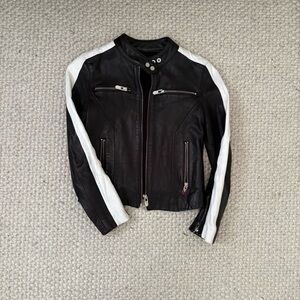 Black and White Leather Jacket